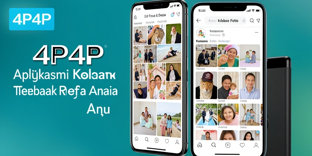 Tampilan antarmuka aplikasi Kolase Foto 4P4P yang intuitif dan menarik.