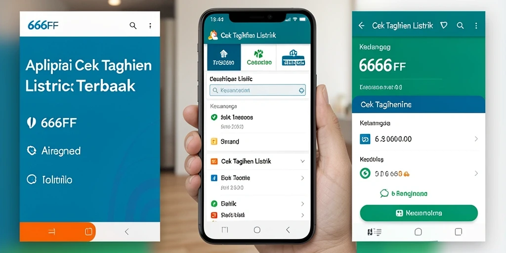 Antarmuka aplikasi 666FF yang sederhana dan fungsional untuk cek tagihan listrik.