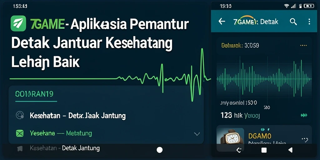 Tangkapan layar utama aplikasi 7GAME yang menunjukkan fungsi pemantauan detak jantung.