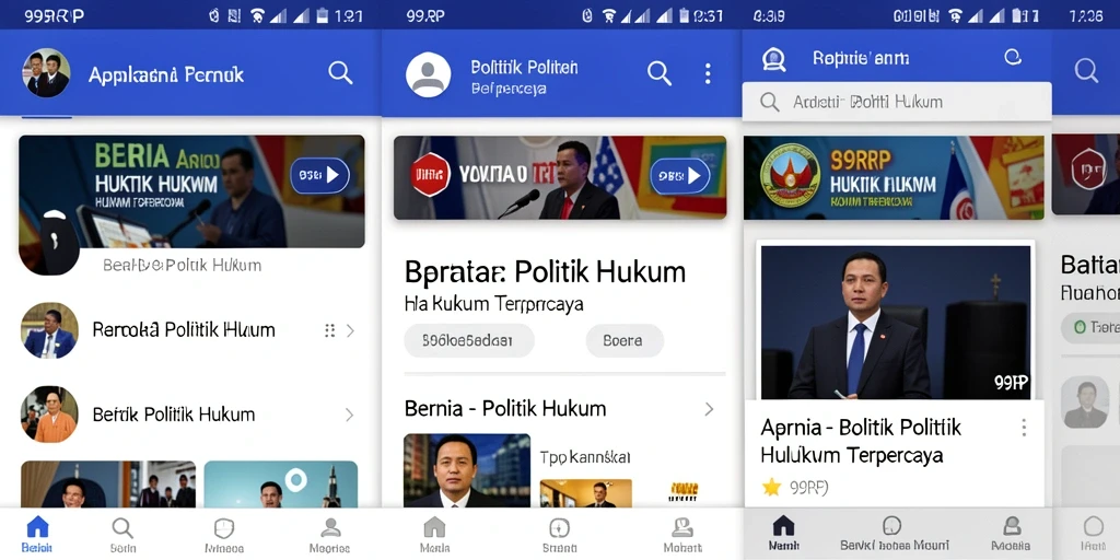 Antarmuka aplikasi 99RP yang modern dan informatif.