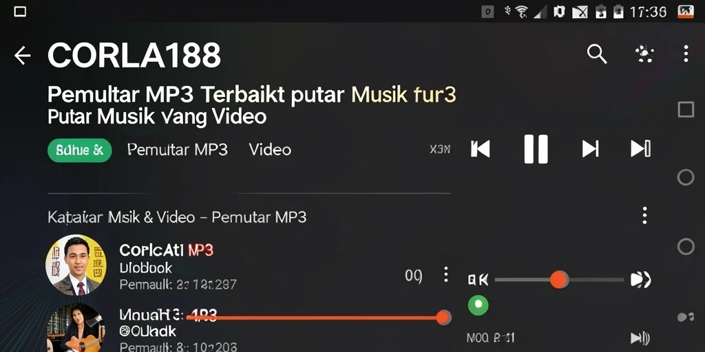 Tampilan antarmuka CORLA188 yang menarik dan fungsi Pemutar MP3 yang efisien.