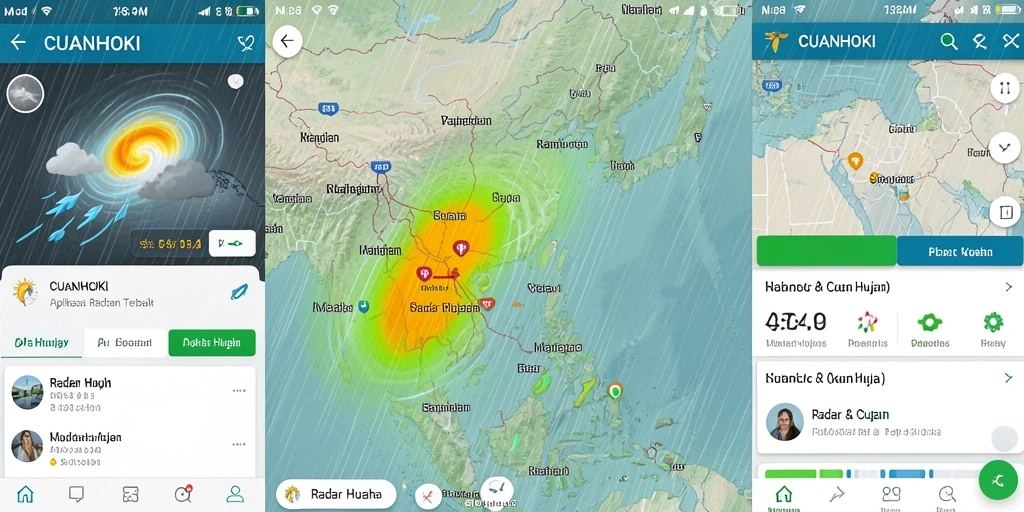 Tampilan antarmuka CUANHOKI yang menampilkan radar hujan secara real-time.