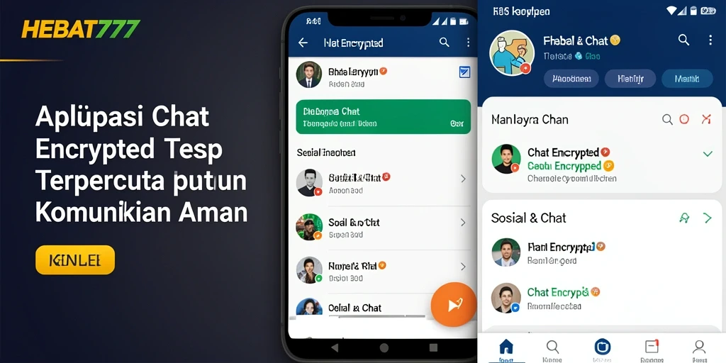 Tampilan antarmuka HEBAT777 yang modern dan fungsional untuk Chat Encrypted.