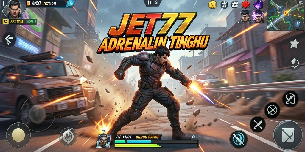 Tampilan antarmuka game JET77 yang mendebarkan dan penuh aksi.