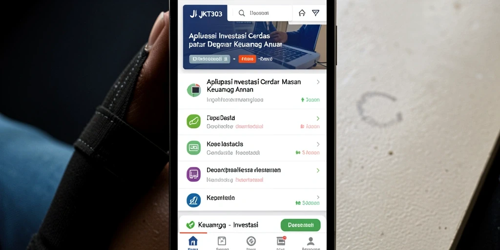 Antarmuka aplikasi JKT303 yang user-friendly dan informatif.