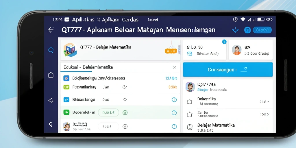 Tampilan antarmuka QT777 yang menarik untuk belajar matematika.