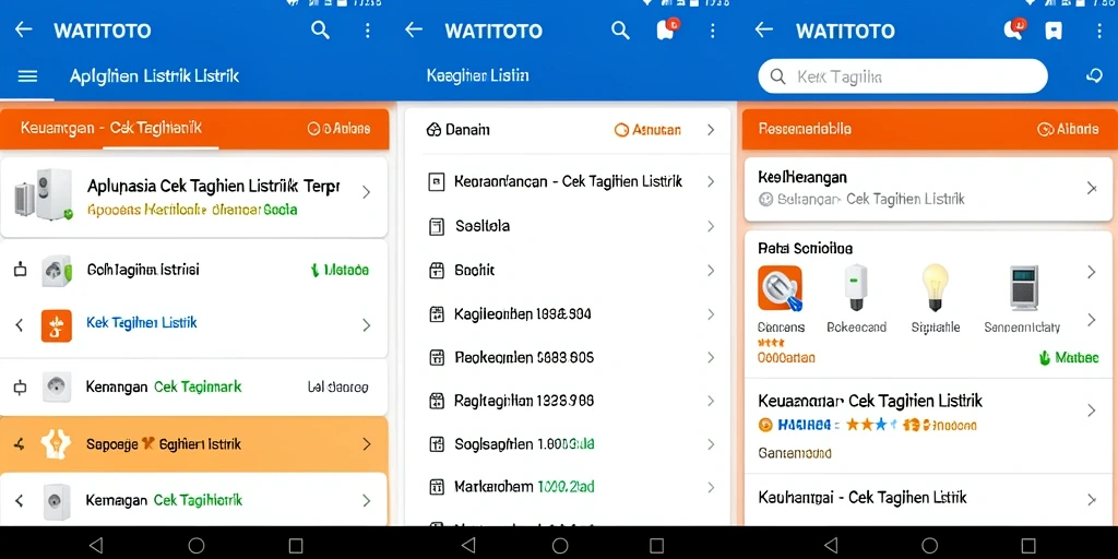 Antarmuka aplikasi WATITOTO untuk cek tagihan listrik yang mudah digunakan.