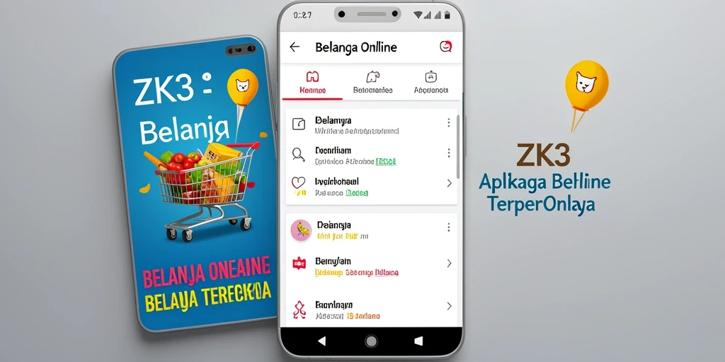 Screenshot ZK3 menampilkan antarmuka aplikasi Belanja Online yang intuitif.